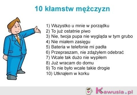 10 kłamstw mężczyzn