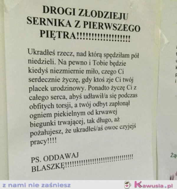 O nie, oddawaj blaszkę