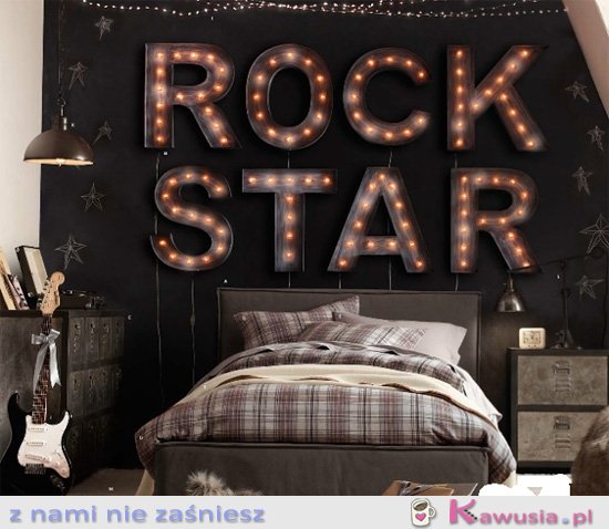 Sypialnia w stylu gwiazdy rock