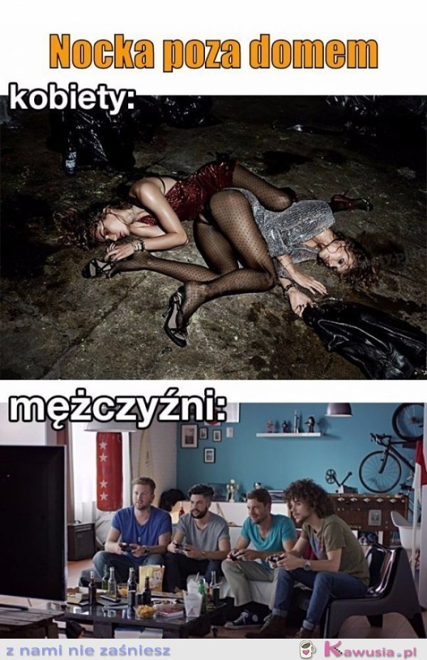 Dziewczyny kontra faceci impreza poza domem