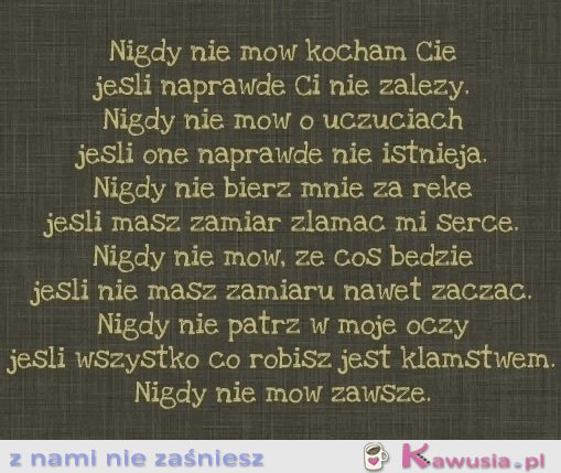 Nigdy nie mów