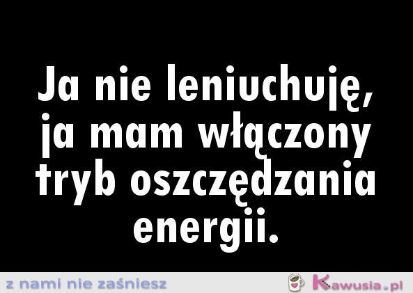 Ja nie leniuchuję..