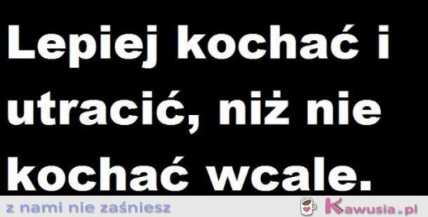 Lepiej kochać i utracić, niż nie kochać wcale