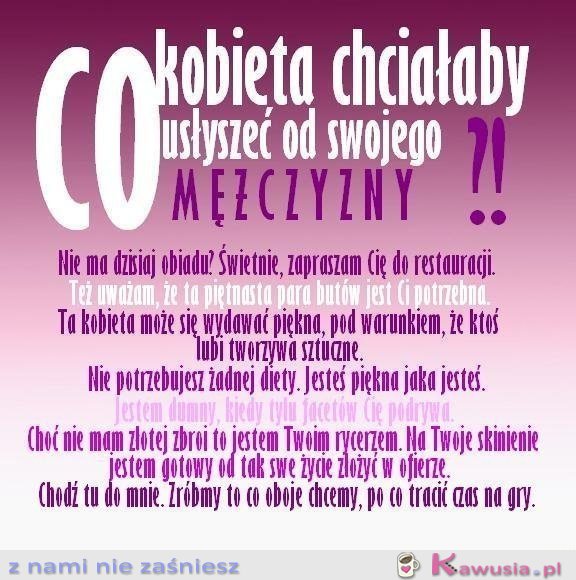 Co kobieta chciałaby