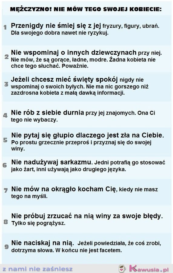 Mężczyzno nie mów