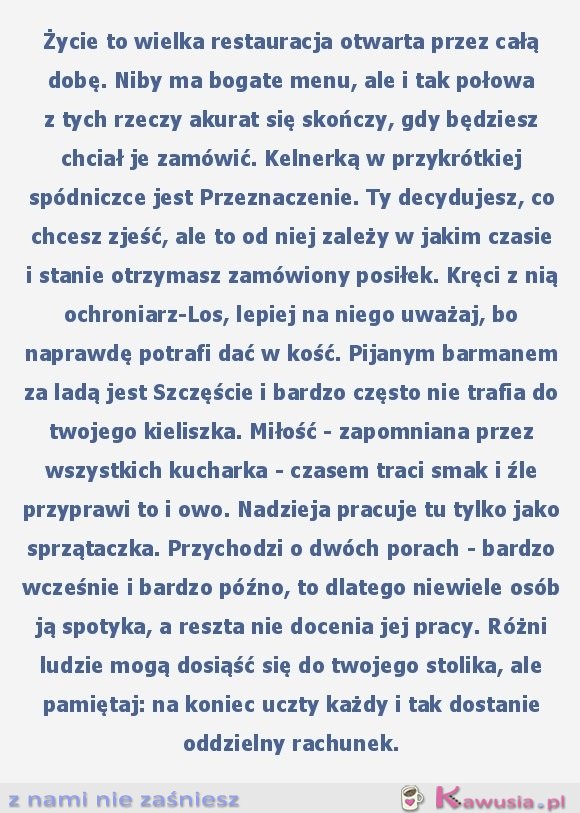 Życie to wielka restauracja...