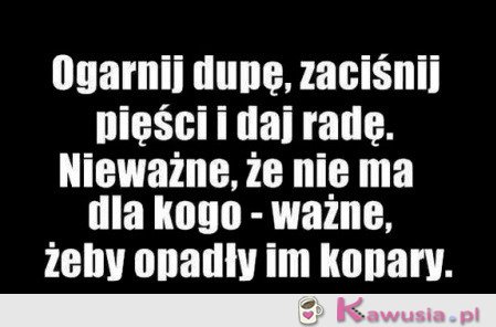 Żeby opadły im kopary!