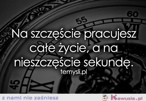 Na szczęście pracujesz całe życie, a...