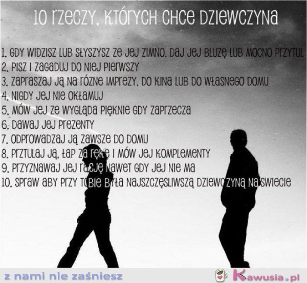 10 rzeczy których chce dziewczyna