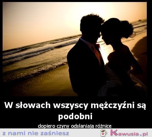 W słowach wszyscy faceci są podobni...