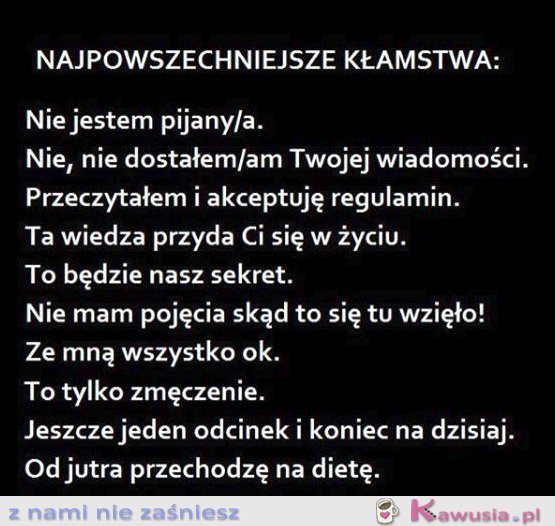 Najpowszechniejsze kłamstwa