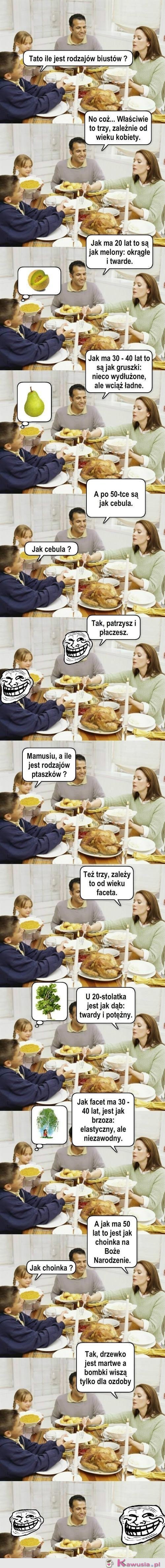 Rodzaje biustów i ptaszków