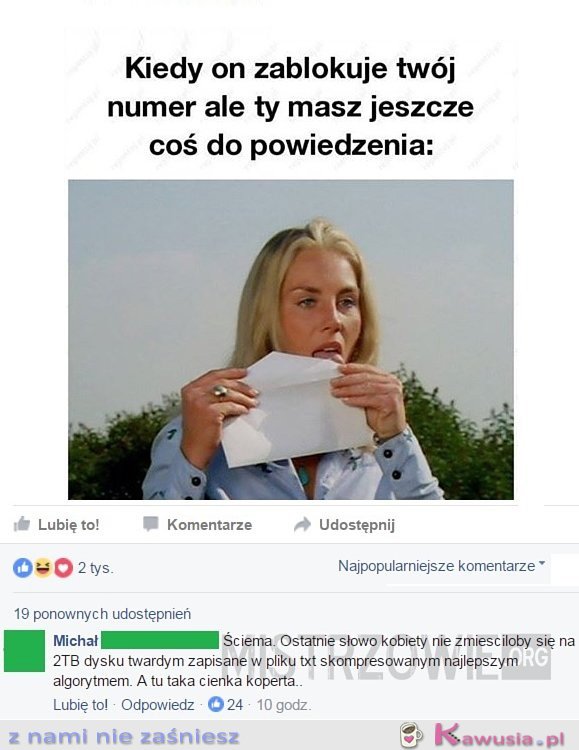 Kurcze zablokował mnie