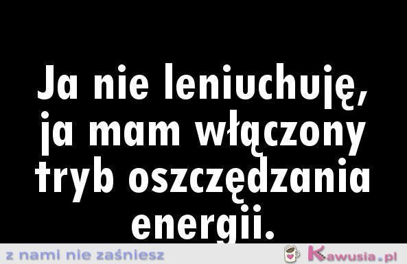 Ja nie leniuchuję...