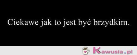 Ciekawe jak to jest być brzydkim