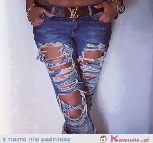 Poprzecierane jeansy