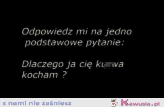 Odpowiedz mi na jedno podstawowe pytanie..