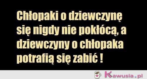 Chłopaki o dziewczynę się nigdy nie pokłócą...