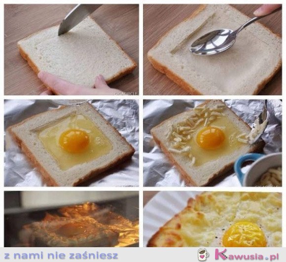 Pieczony tost z jajkiem i serem