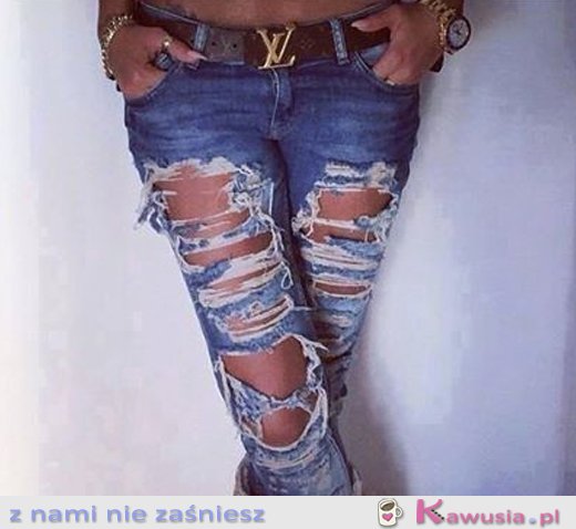 Poprzecierane jeansy