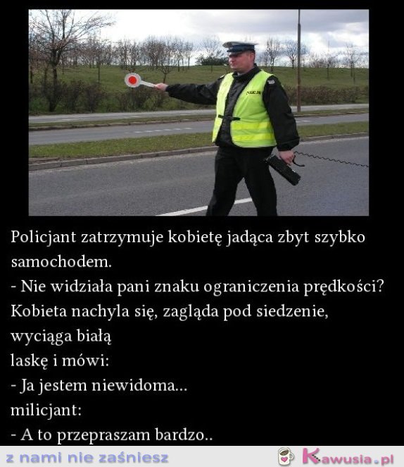 Policjant zatrzymuje kobietę