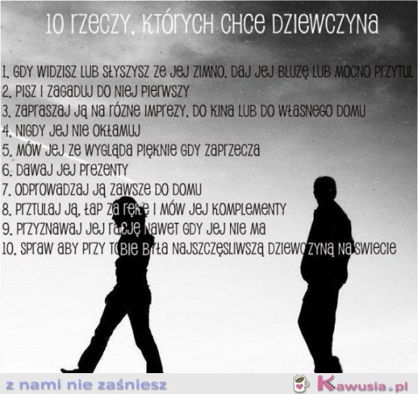 10 rzeczy których chce dziewczyna