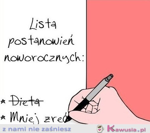 Lista postanowień noworocznych