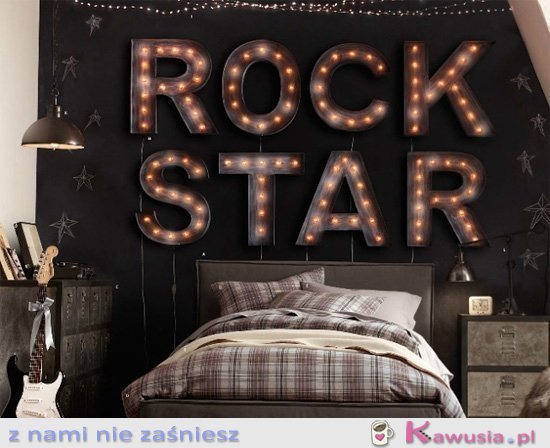 Sypialnia w stylu gwiazdy rock