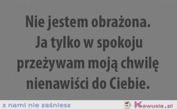 Nie jestem obrażona...