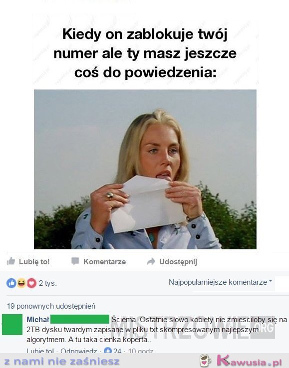 Kurcze zablokował mnie