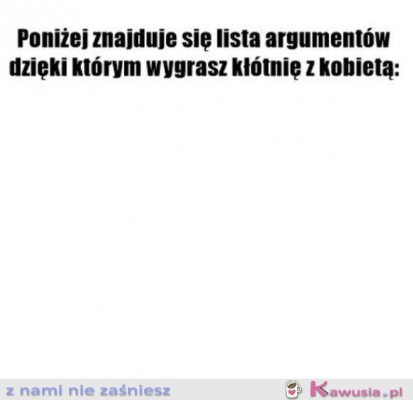 Poniżej znajduje się lista argumentów...