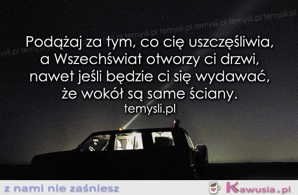 Podążaj za tym, co cię uszczęśliwia