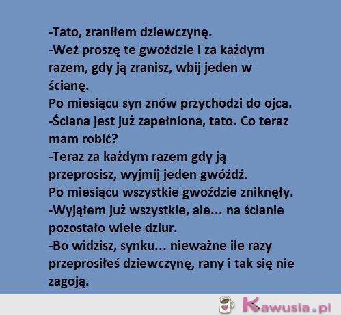 Tato, zraniłem dziewczynę