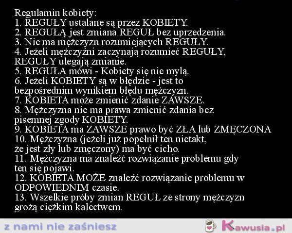 Regulamin kobiety