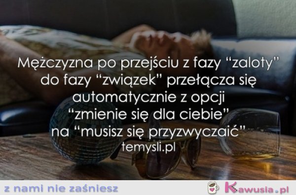 Mężczyzna po przejściu z fazy zaloty na...