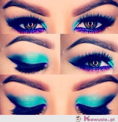 Turkusowy make up