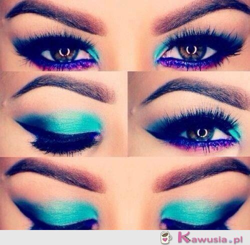 Turkusowy make up