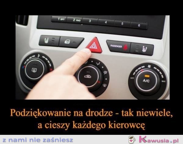 Podziękowanie na drodze