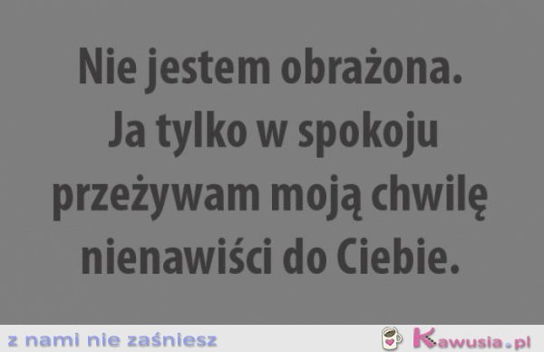 Nie jestem obrażona...