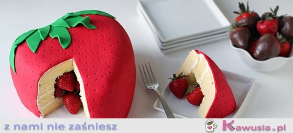Pomysłowy tort truskawkowy