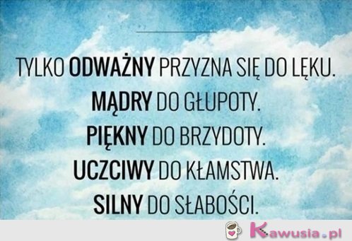 Tylko odważny przyzna się do lęku...