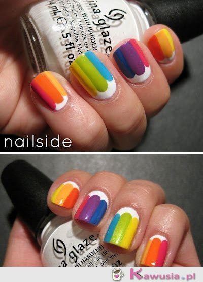 Tęczowe paznokcie