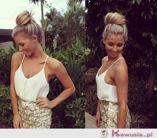 Biało-złota stylizacja