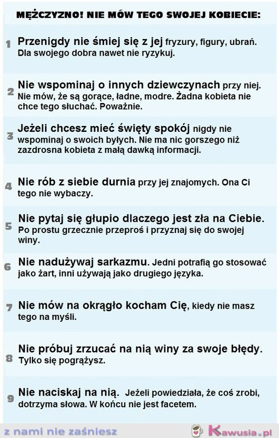 Mężczyzno nie mów