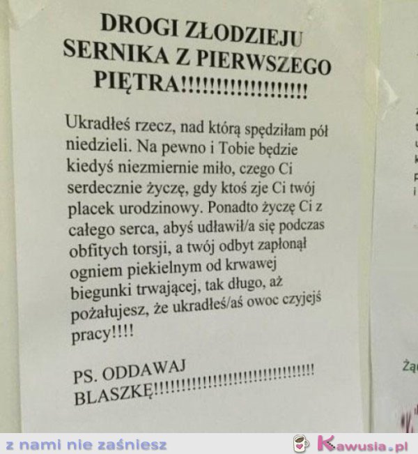 O nie, oddawaj blaszkę