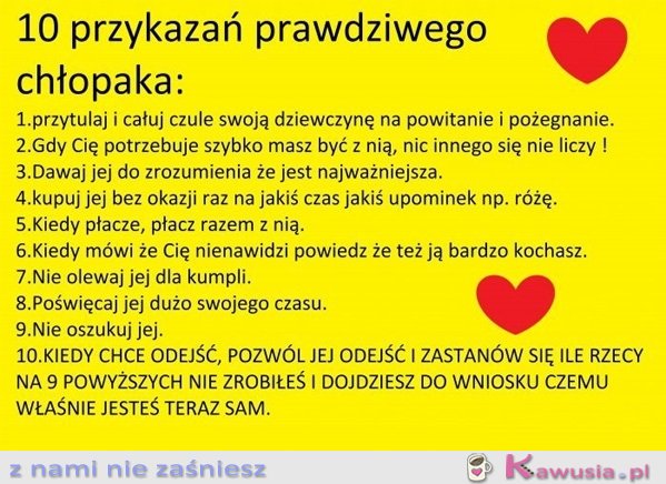 10 przykazań prawdziwego chłopaka