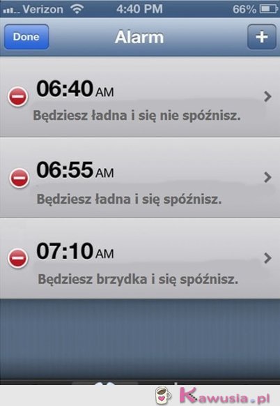 Budzik zaprojektowany dla kobiety
