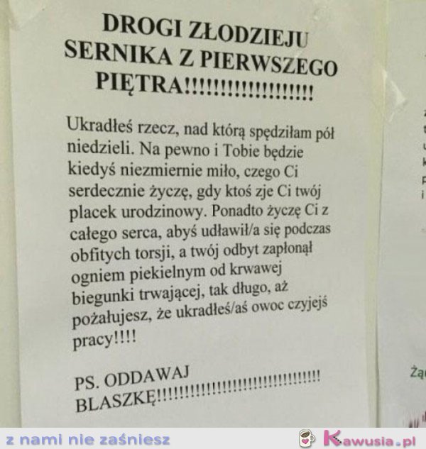 O nie, oddawaj blaszkę