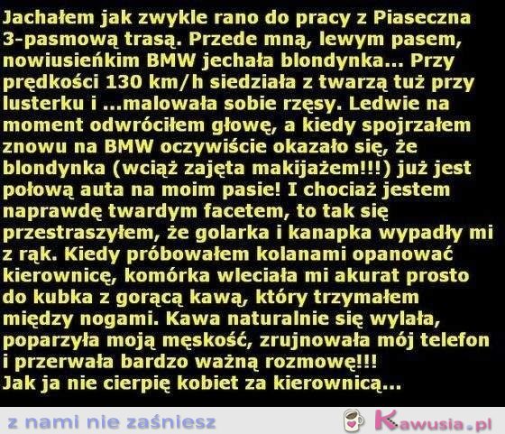 Przy prędkości 130 km/h malowała sobie rzęsy