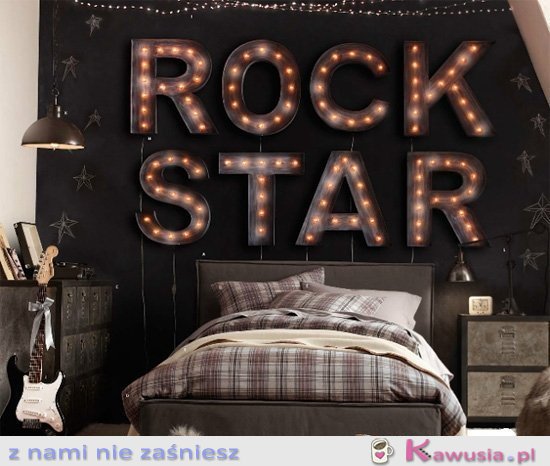 Sypialnia w stylu gwiazdy rock